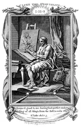 Evangelisten St Luke skriver sitt evangelium, c1808