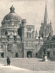 St Marys Church och Radcliffe, från fyrkanten, i Brasenose, 1896