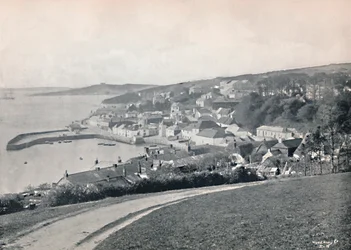 St. Mawes – Visar hamnen och slottet, 1895