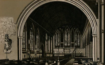 St. Nicholas kyrka, interiör, c1880.