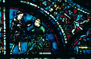 Målat glas, Chartres Cathedral, Chartres, Frankrike