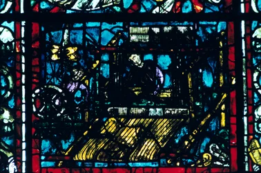 Målat glas, Chartres Cathedral, Chartres, Frankrike