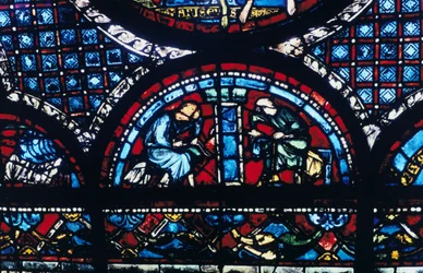 Målat glas, Chartres Cathedral, Frankrike, 1194-1260
