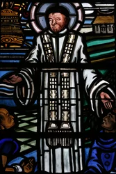 Fönster i målat glas. Saint Vincent de Paul, Paris, Frankrike