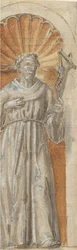 Stående franciskanerhelgon i en nisch, 1650-1700.