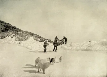 Start av Western Party från Cape Royds, c1908, 1909.