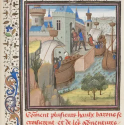 Börja det fjärde korståget. Miniatyr från Historia av William av Tyrus, 1460-talet
