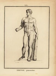 Staty av Hercules Pomarius, romersk hjälte och gud, med en stor klubba