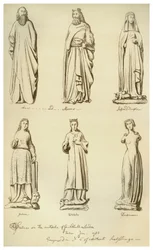 Statyer tidigare på utsidan av Guildhall, City of London, 1783 1886