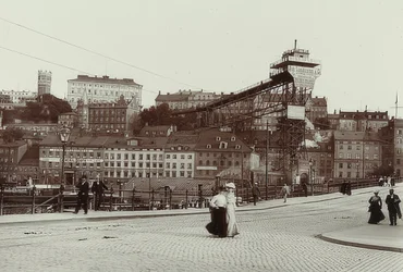 Stockholm, Sverige. Katarinahissen (hiss). Omkring 1900