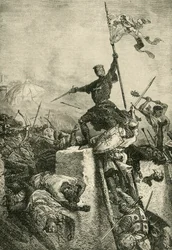 Stormningen av Konstantinopel av Baldwin, greve av Flandern, 1204, 1890.