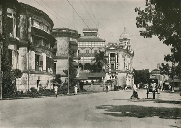 Strand Road, Rangoon. - Postkontor, Imperial Bank of India. Tullhus på avstånd, 1900.