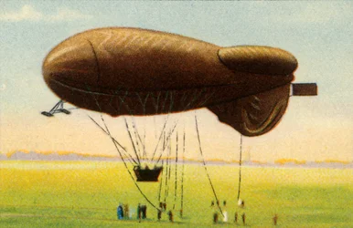 Strömlinjeformad spärrballong med korg, 1918, 1932.