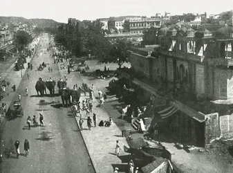 Gatubild i staden Jaipur, Indien, 1895.