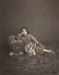 Studie av en ung bondflicka, ca. 1860.