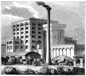Sockerraffinaderi, Southampton, England, som öppnade 1851