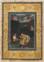 Sultan Ibrahim ibn Adham från Balkh besöks av änglar, tidigt 1700-tal.