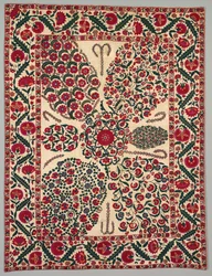 Suzani med blomsprej, 1800-1850.
