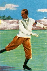 Swedish figure skater Gillis Grafström, 1928.