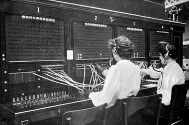 Växeloperatörer i arbete, tidigt 1900-tal