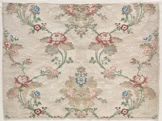 Taftfragment, ca. 1730.