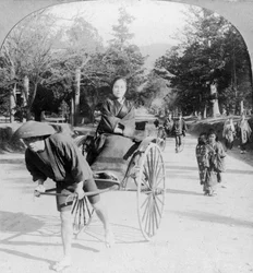 Ta en runda genom parken i Nara, Japan, 1901