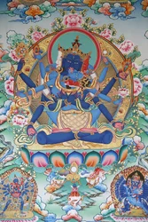 Tantrism: Tibetansk tantrisk gudinna. Kopan kloster, Kathmandu, Nepal