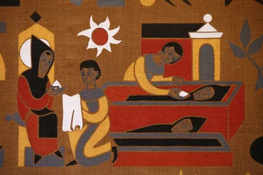 Gobeläng i Saint-Pierre de Solesmes kloster: Life of Saint Benedict, Solesmes, Frankrike
