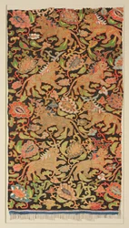 Gobeläng med gyllene lejon och palmetter, 1200-tal eller tidigare.