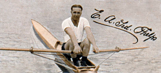 Ted Phelps, världsmästare i professionell sculling, 1935