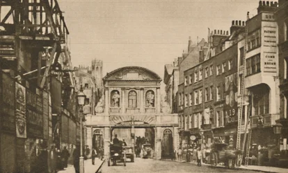 Temple Bar: Stadsgränsen i Stranden år 1878, c1935.