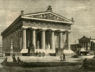 Templet i Paestum, restaurerat, 1890.