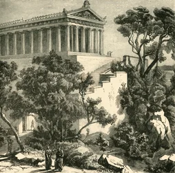 Poseidons tempel i Kalauna, 1890.