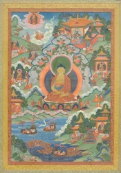 Thanka med Buddha, 1800-talet.
