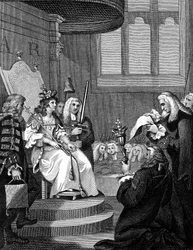 Unionsakten mellan England och Skottland läses inför drottning Anne, 1826