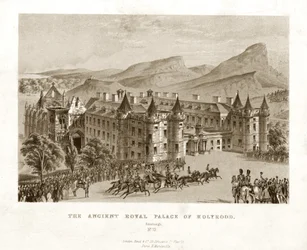 Det antika kungliga palatset i Holyrood. Edinburgh, mitten av 1800-talet