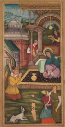Bebådelsen, från en Mirat al-quds av fader Jerome Xavier Spanish, 1549-1617, 1602-1604.