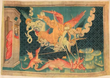 Apokalypsen. St. Michael och hans agenter övervinner draken.