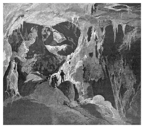 Arch Cave ser norrut, Jenolan Caves, New South Wales, Australien, 1886