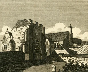 The Archbishops Palace Great Hall, i Canterbury, c1786.