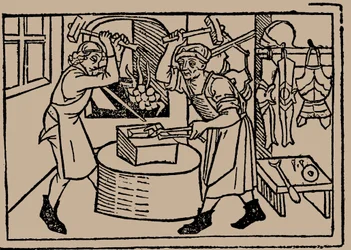 Konsten att smide. Från Speculum Vitae Humanae av Rodericus Zamorensis, 1479.