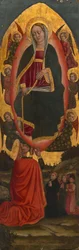 Jungfruns antagande med heliga från en altartavla från Augustiner, 145075.