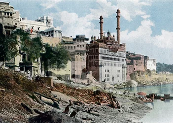 Aurangzeb-moskén, Varanasi, Indien, c1890