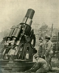 Den österrikiska 12-tums Siege Howitzer, 1914-1918, c1920.