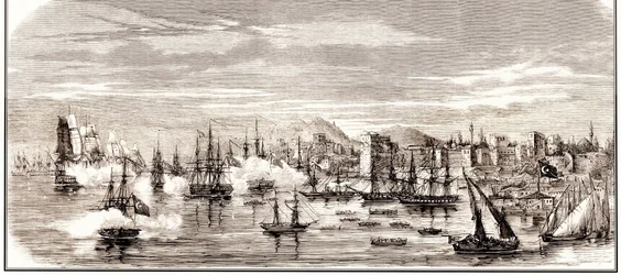 Slaget vid Sinop den 30 november 1853, mitten av 1800-talet.