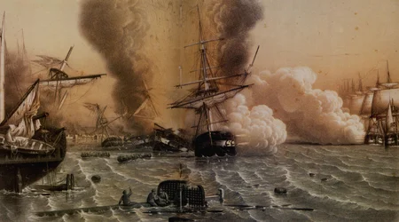 Slaget vid Sinop den 30 november 1853, mitten av 1800-talet.