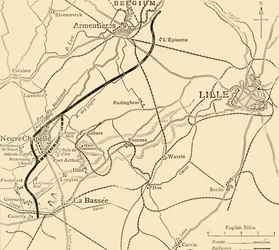 The Battleground of Neuve Chapelle, första världskriget, 1915, c1920.