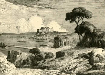 The Bay of Bale, med ruiner av romerska villor, 1890.