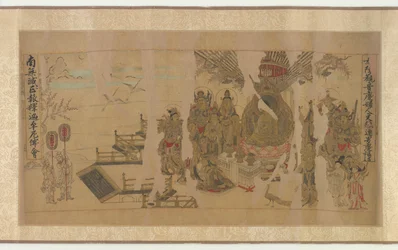 Buddha tilltalar Yamaraja i Kusinagara, 1100-1200-talet.