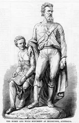 Burke and Wills-monumentet i Melbourne, Australien, 1865